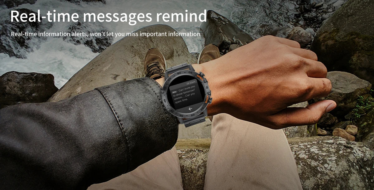 LIGE Smartwtach For Men Bluetooth Calling Waterproof Watches Health Monitoring/400mAh Outdoor Sport Smartwatch Man