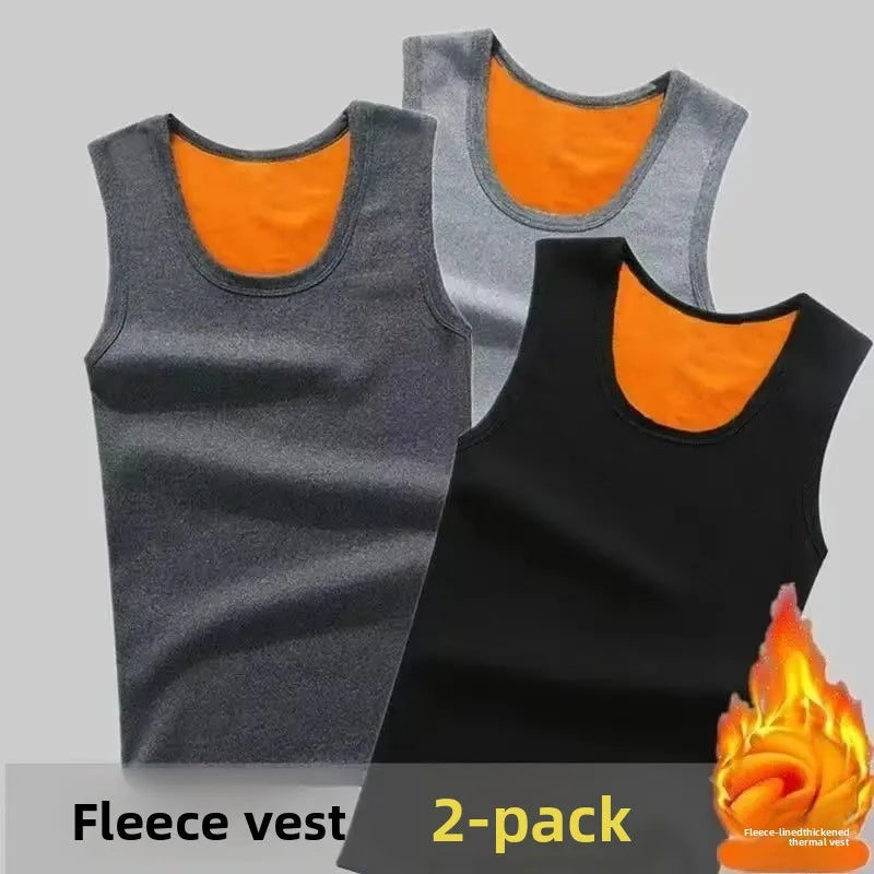 Men's Fashion Thickened Slim Fit Vest Autumn Winter Casual Wear/Protective Base Layer Tank Top for Teens And Adults