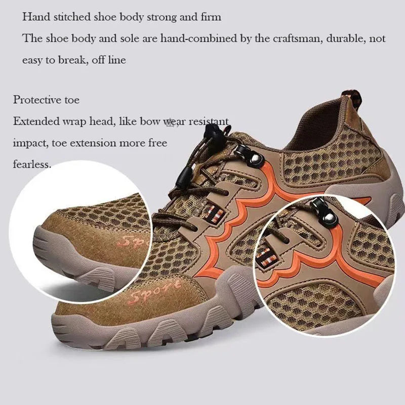 Oulylan Summer Breathable Men Hiking Shoes Mesh Outdoor Men/Climbing Shoes Men Sport Shoes Quick-dry Water Shoes