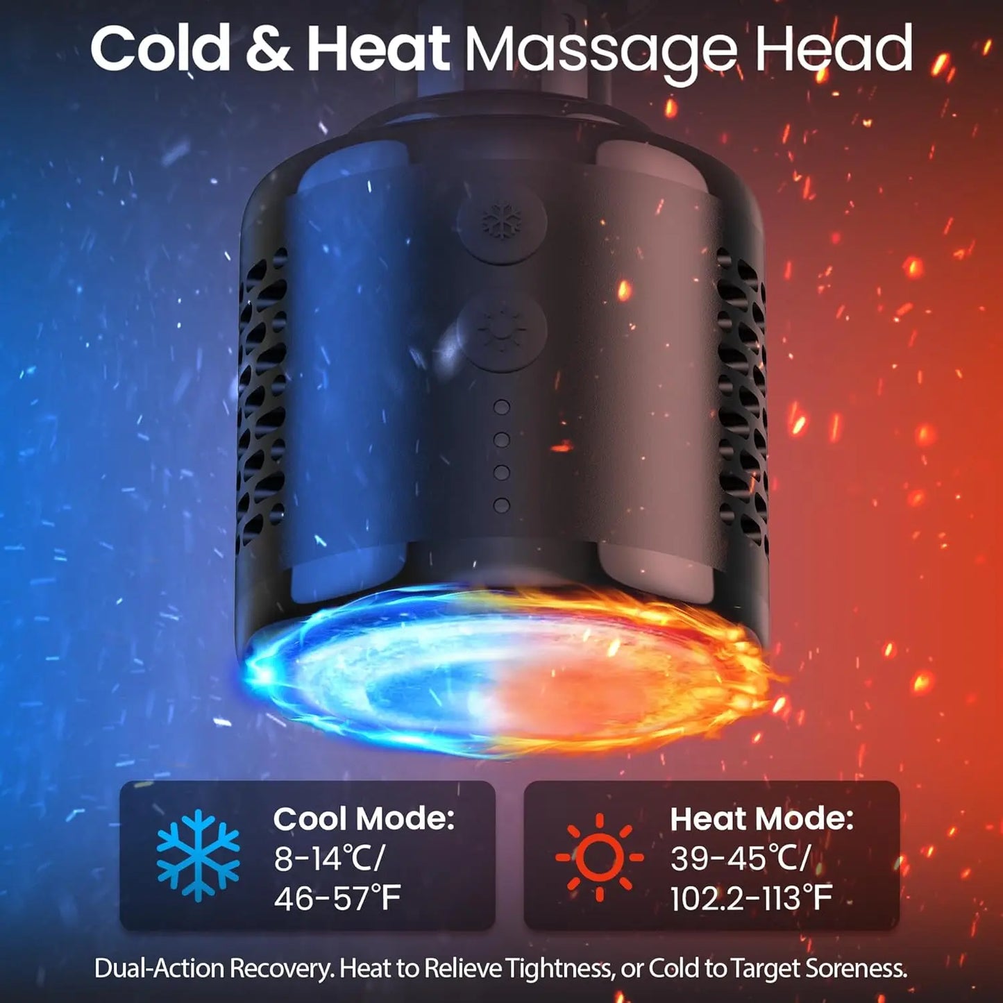 3-in-1 Mini Massage Gun with Heat & Cold Deep Tissue/ \Percussion Massager 5 Heads Quiet, Portable with Case