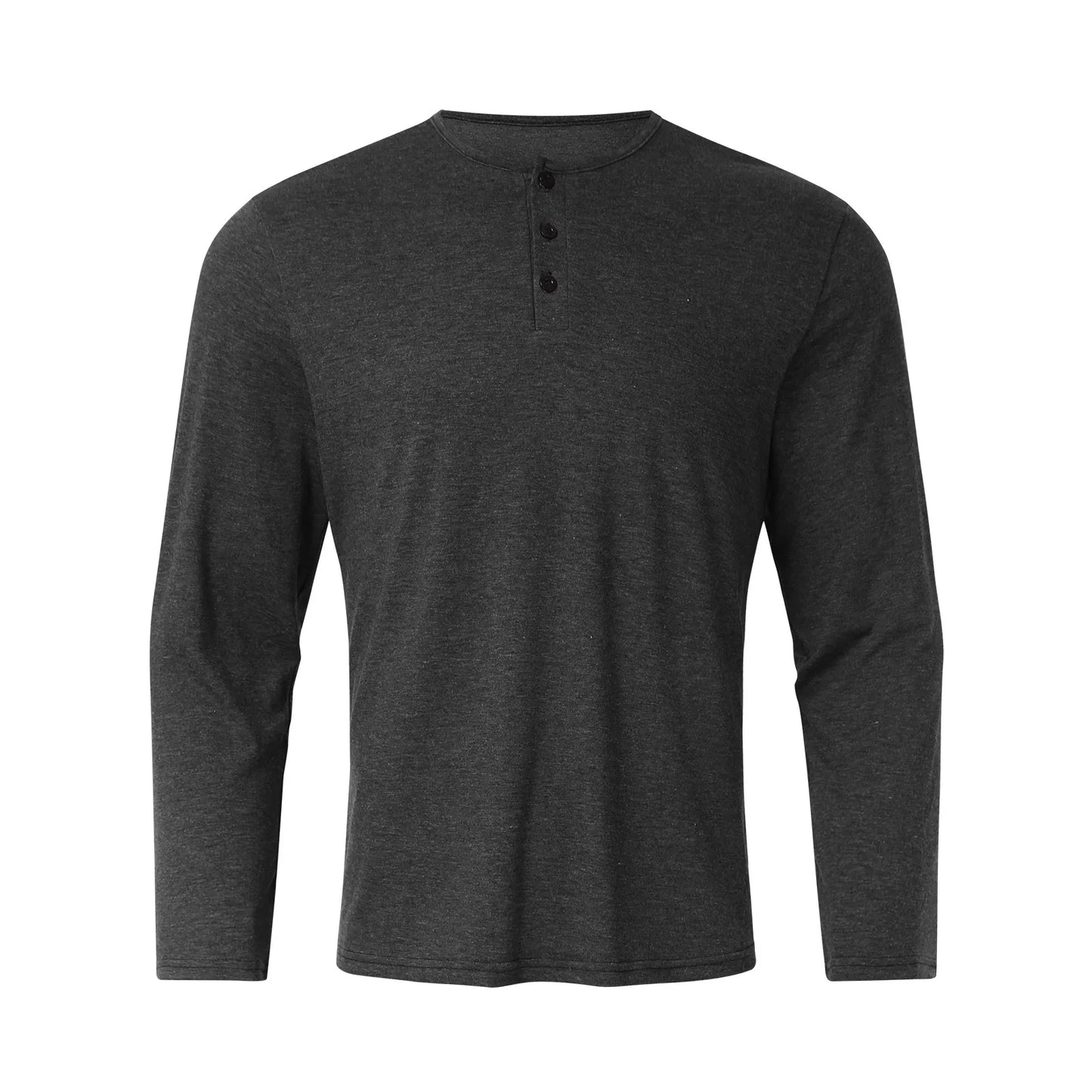 Fashion Men's T-Shirt Solid Color Spring Summer/Casual Long Sleeve Botton Down T Shirts