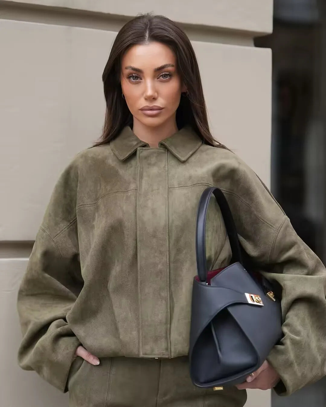 Women's new Jackets Autumn Fashion Loose Bat Sleeves Elegant/Women's Jackets Chic Street Youth Autumn Long Sleeves Coats