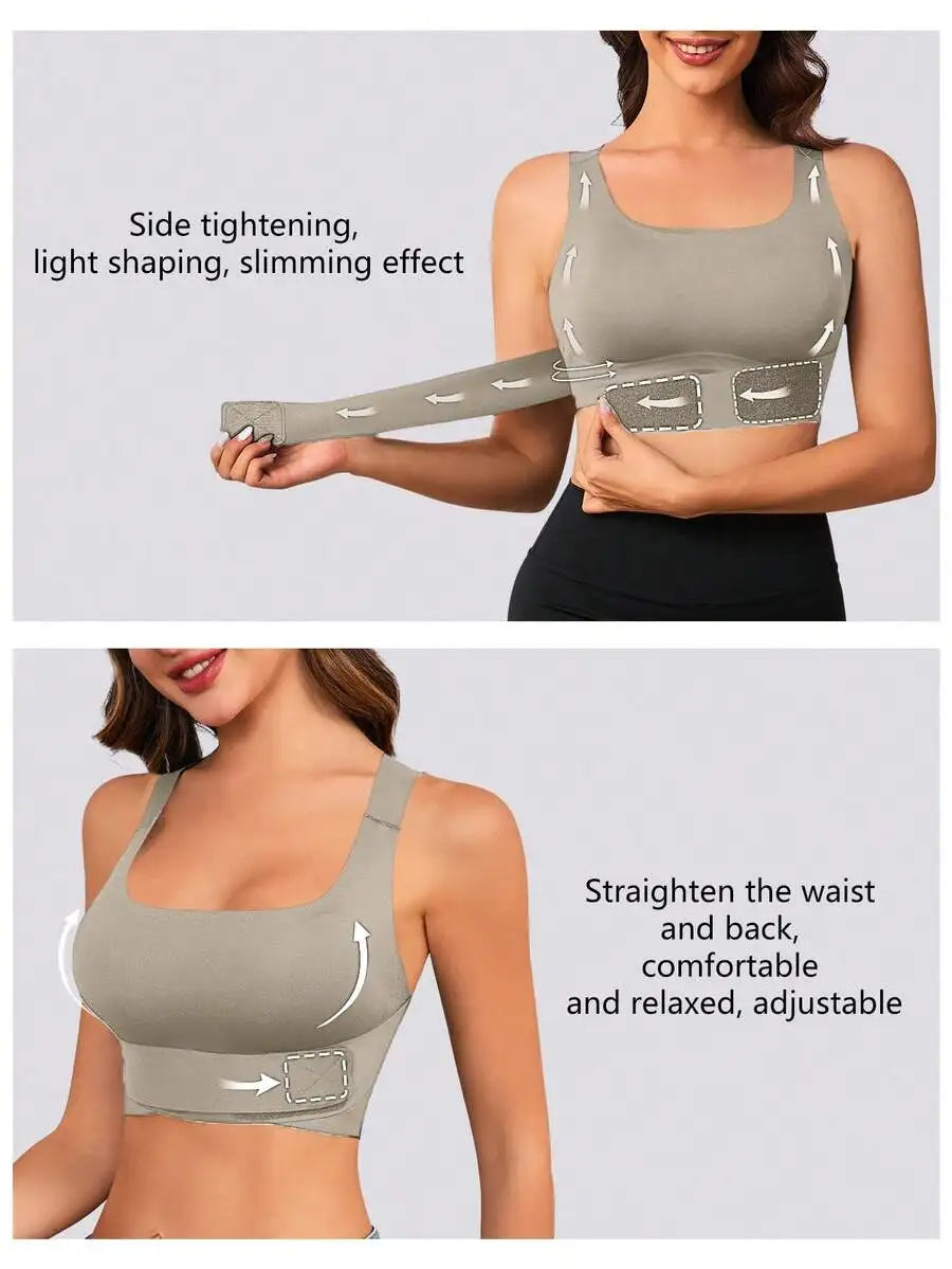1pc 4-Season Posture Corrector & Lift Bra Front Closure Seamless/3-In-1 Sports Bra With Removable Pads Casual Outerwear Vest