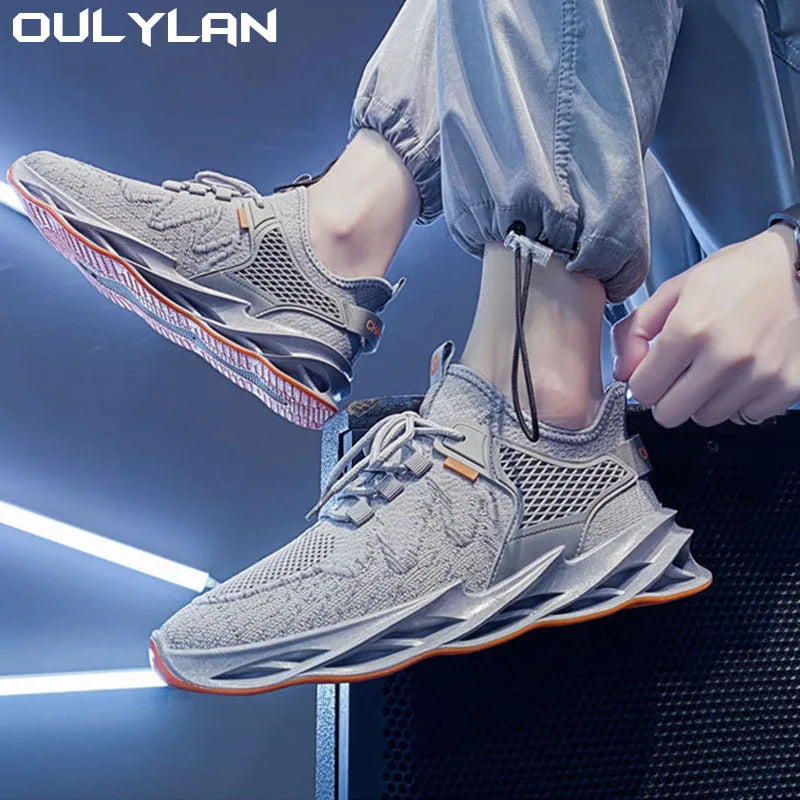 Oulylan Men's Casual Shoes Fashionable All-Matching Sneakers/Men's Shoes Flying Weaving Mesh Shoes