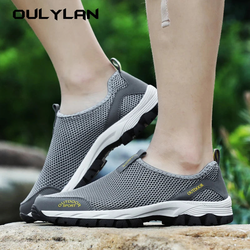 Oulylan Lightweight Women Casual Shoes Breathable/Slip on Sneakers Anti-slip Men's Flats Outdoor Walking Shoes