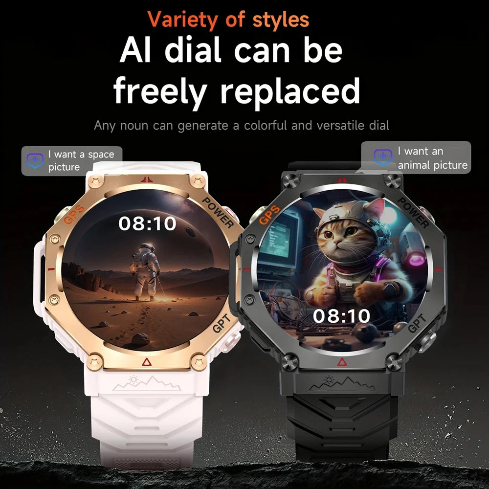 SENBONO GPS Smart Watch Men Built-in GPS/Bluetooth Call AI GPT Fitness Tracker Waterproof Military Sports Smartwatch for Men