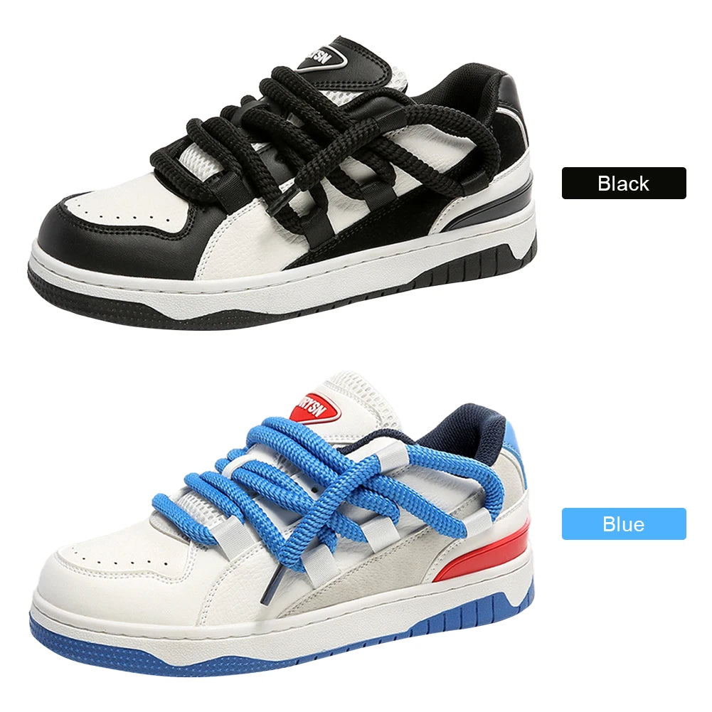 Mens Sports Sneakers Wear-Resistant PU Leather/Platform Sneakers Comfortable Lightweight for Spring Autumn