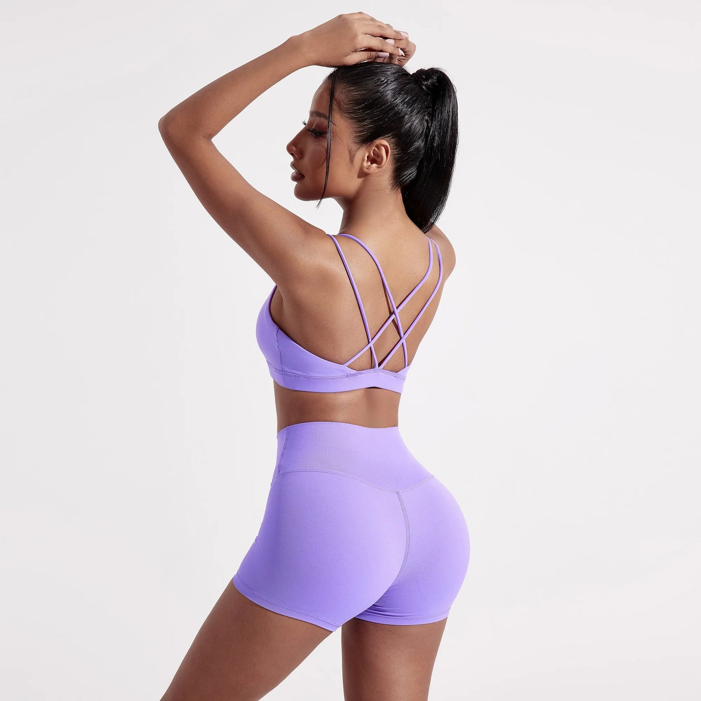 Solid Color Cross Fitness Bra Soft High Strength Women Tight Sport Top/Comprehensive Training Gym Yoga Underwear With Chest Pad