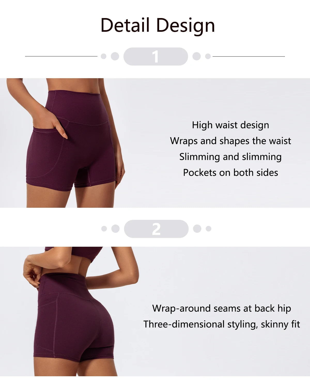 Hearuisavy Women Summer High Waist Shorts with Pockets/Quick Dry Yoga Cycling Gym Workout Sports Bottoms