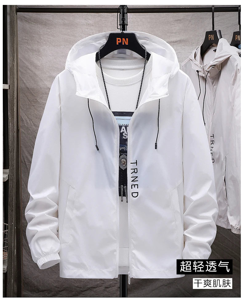 Men's Hooded Sunscreen Breathable Jacket UPF50+ UV Protection Sunburn/Coat for Couple Comfortable Sports Sun Protection Clothing