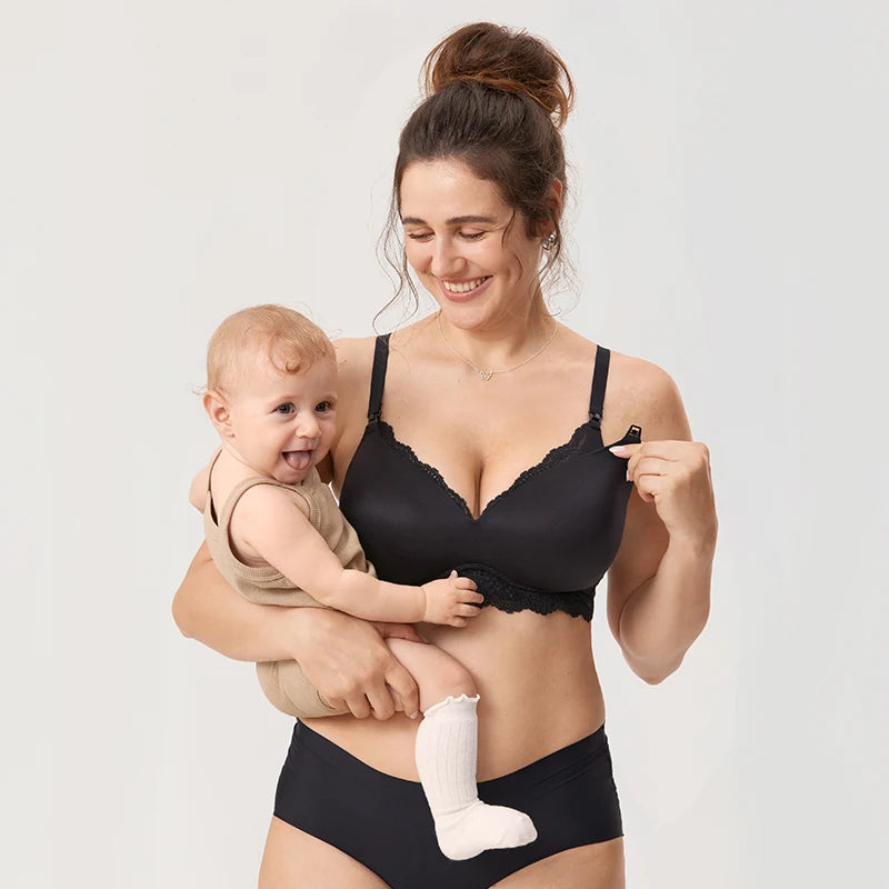 Women's Nursing Bras For Breastfeeding/Smoothing Lace Wirefree Wireless Smoothing