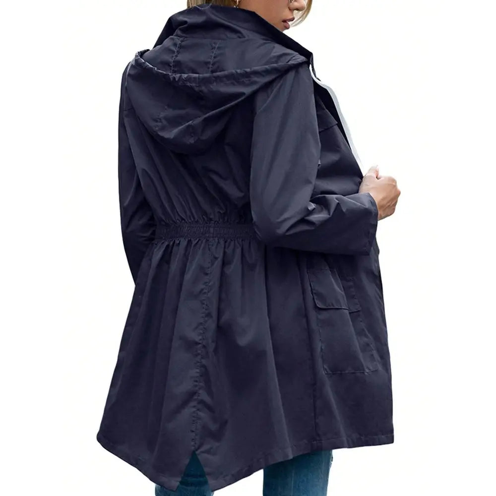 Light Rain Jacket Waterproof Active Outdoor Trench Raincoat/With Hood Ladies Lightweight Windproof Windbreaker