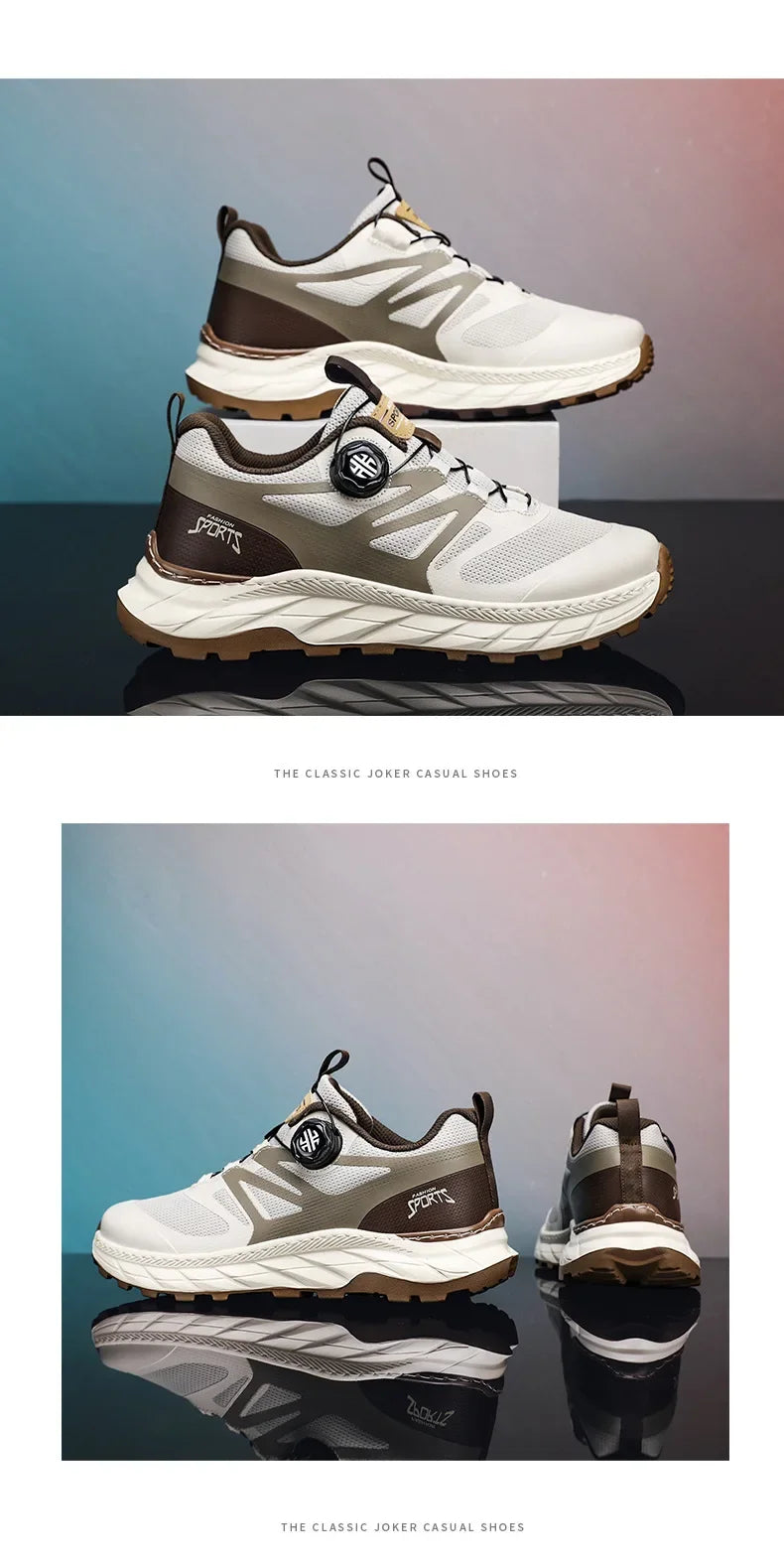 Spring Summer Thin Automatic Buckle Trail Running Shoes Casual/Function Hiking Breathable Outdoor Sports Trendy Footwear