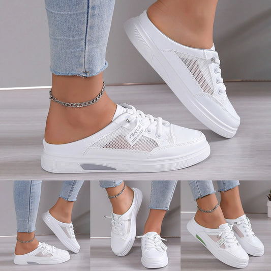 Small White Shoes For Women With Thick Soles/Mesh Surface For Breathability Business Casual Shoes For Women