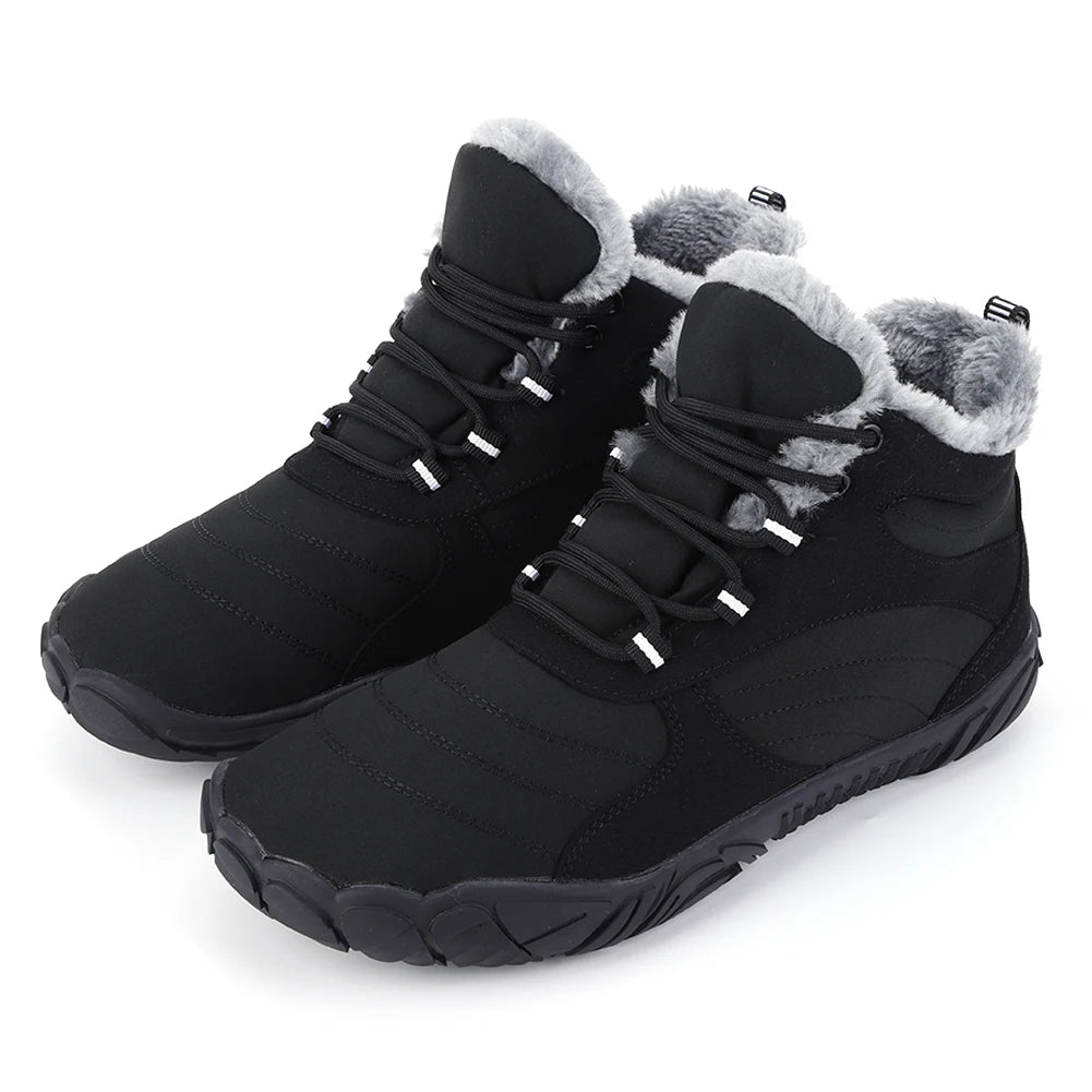 Winter Plush Boots Warm Fur Shoes Non Slip Wide Toe/Barefoot Shoes Waterproof Outdoor Trekking Shoes for Hiking Walking