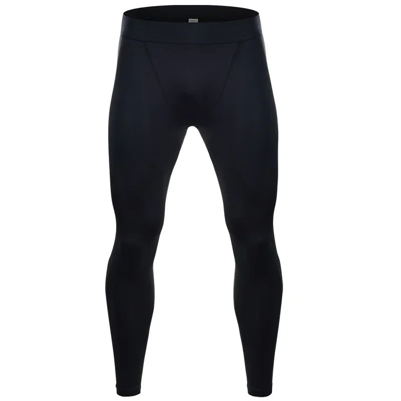 Men's compression sports pants fast drying fitness sports pants/running tight pants training tight pants black
