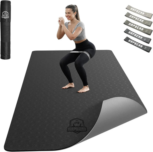 Extra Wide 72x36 Inch Yoga Mat,6mm Thick Non-Slip Exercise Mat/for Home Workout with Resistance Bands & Carry Bag