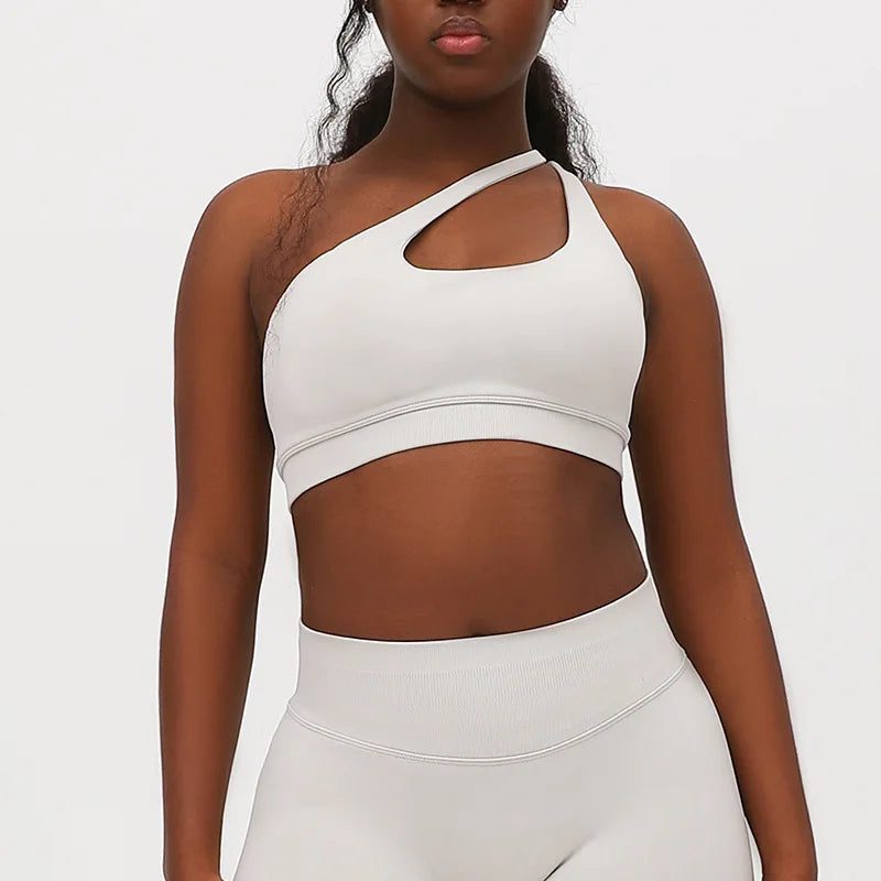 D LOGO Sports Seamless Yoga Bra/Pilates Chest Hollow Back Yoga Workout Bras