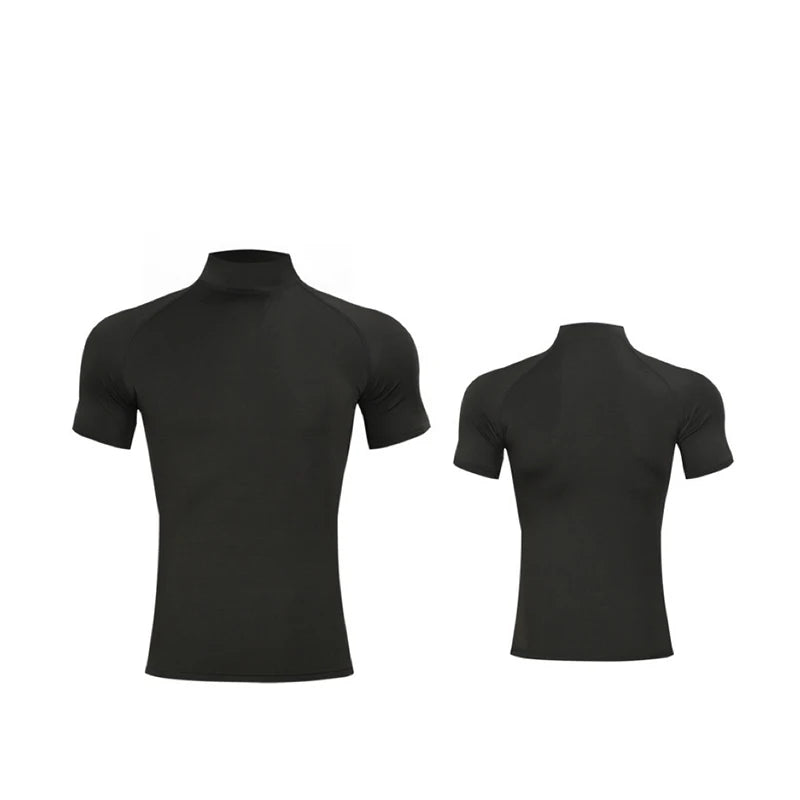 1pcs Men T-Shirts Running Shirt Boys Basketball Shirts/Men's Jersey Sportswear Jogging Quick Dry Mock Neck Fitness Tops