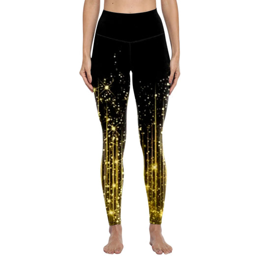 Women Workout Fitness Leggings Gradient Shining Glitter Leggings/Push Up Skinny High Waist Leggings Pants