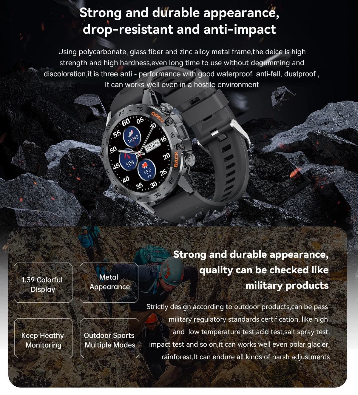 LIGE Smartwtach For Men Bluetooth Calling Waterproof Watches Health Monitoring/400mAh Outdoor Sport Smartwatch Man