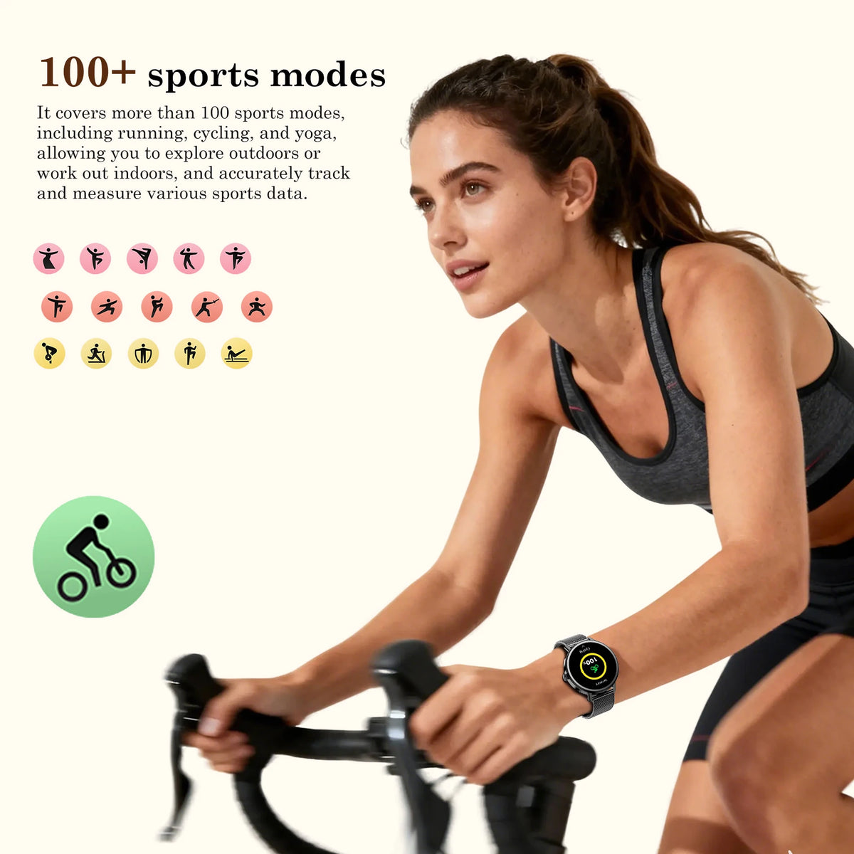 Blackview X30 Women's Smartwatch with Health Monitor Fitness Tracker/1.26” AMOLED Screen Bluetooth Smartwatch for Android IOS
