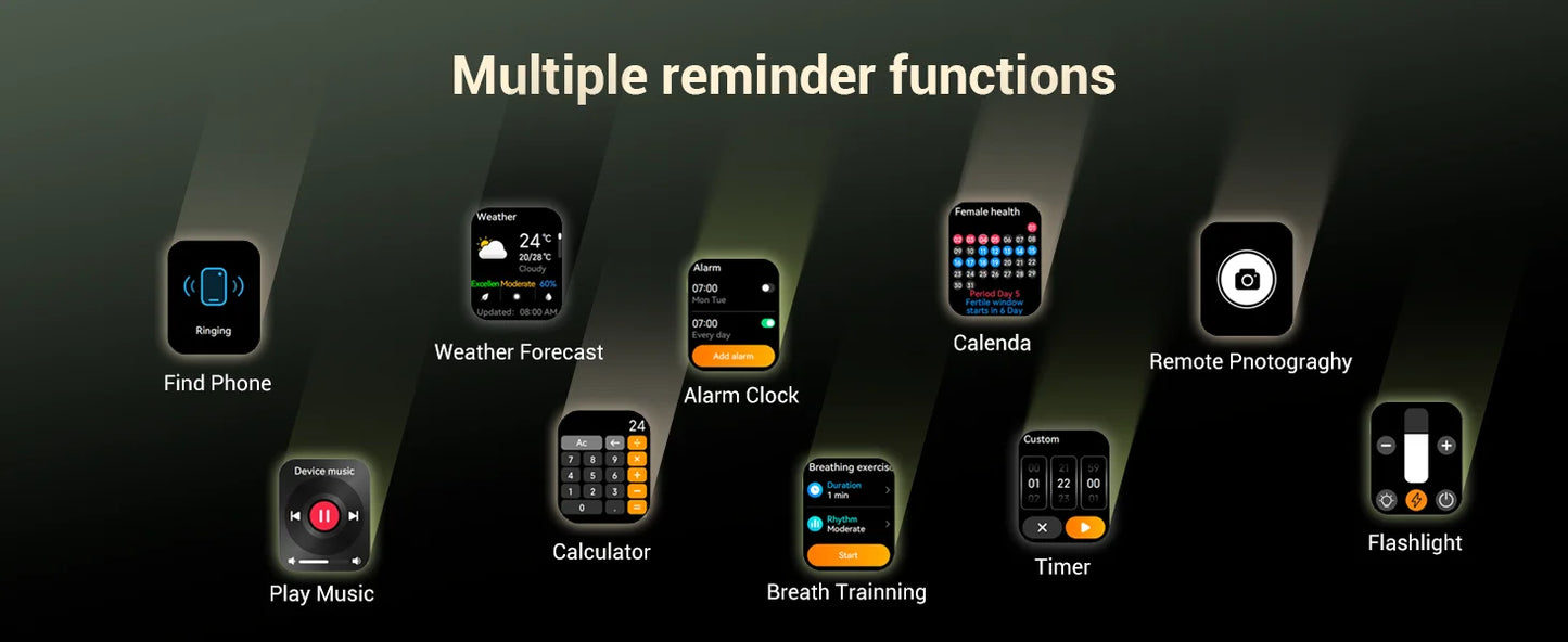 Blackview New Smart Watch 2.01'' HD Display Outdoor Men's Watches/with Emergency Lighting Bluetooth Call Waterproof Smartwatch