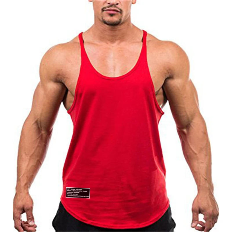 Gym Bodybuilding Fitness Vests Men's Running Sport Cotton Tank Tops/Summer Breathable Sleeveless Y Back Undershirt