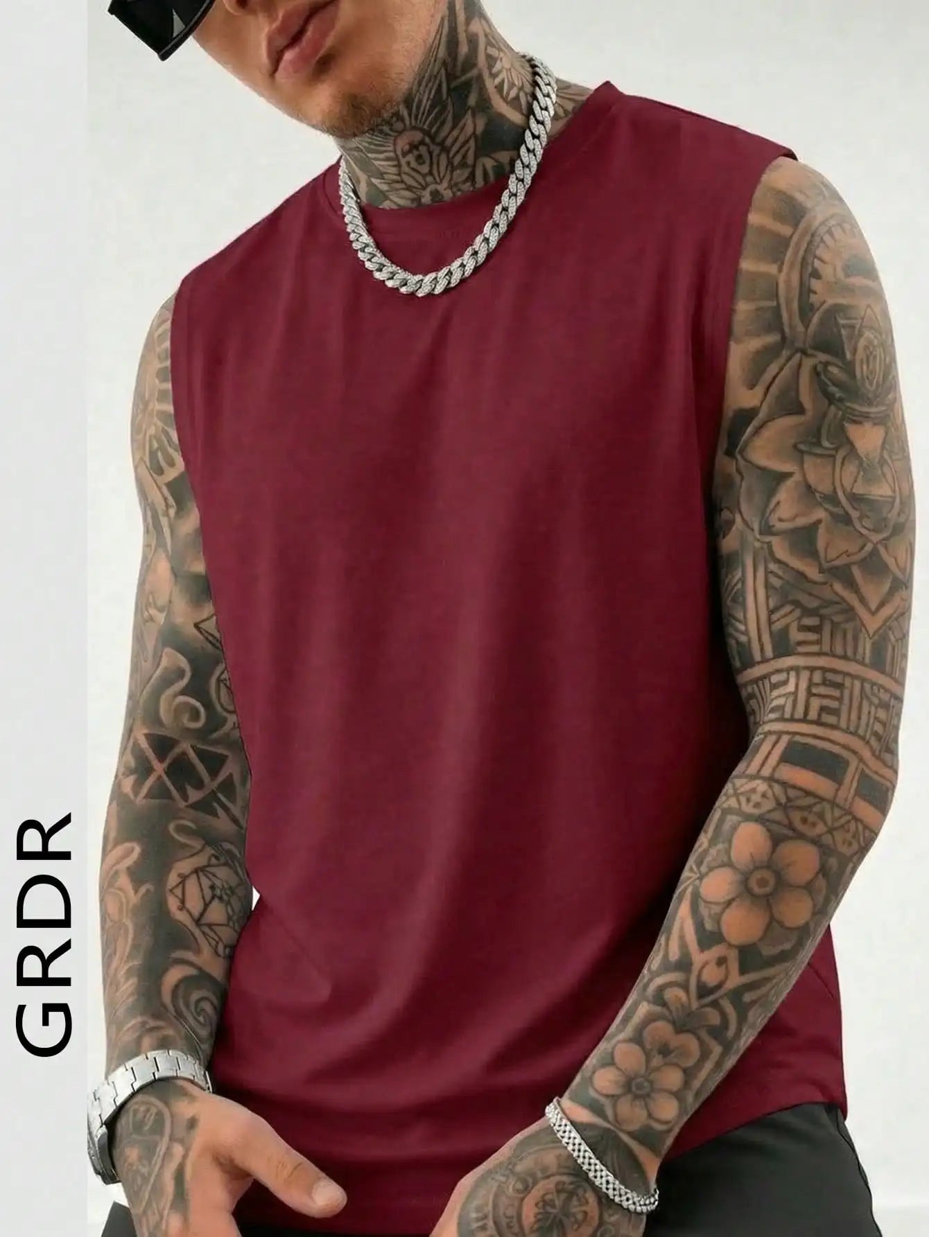 Men's White Sleeveless T-Shirt Tank Top Casual Loose Fit O-Neck/Basic Vest Summer Gym Workout Streetwear Tops