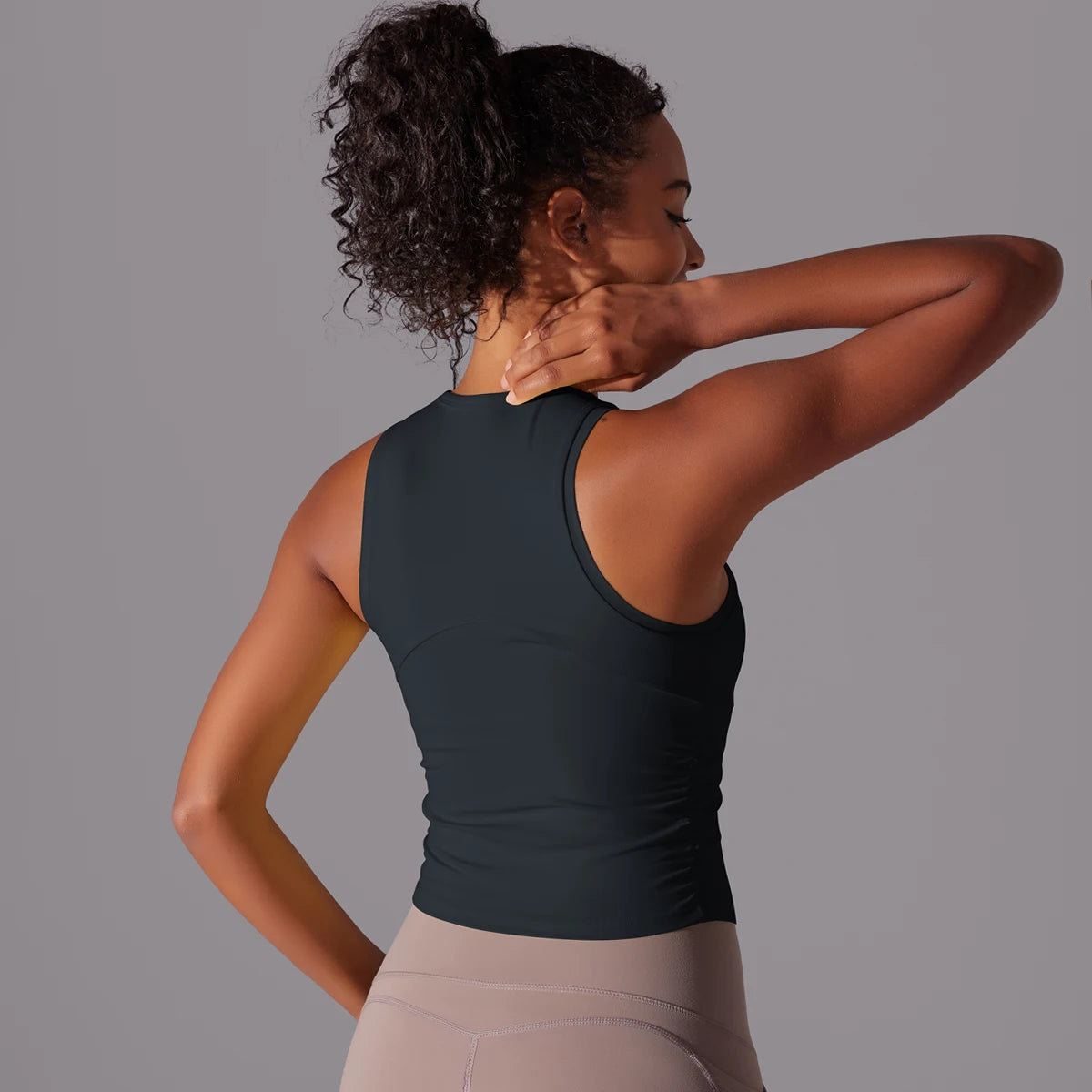 Sleeveless Yoga Vest Slim Sportswear  Stretchy Slim Sports Bra/Breathable Pleated Tank Top Quick Dry Fitness Wear Sexy Slim Top