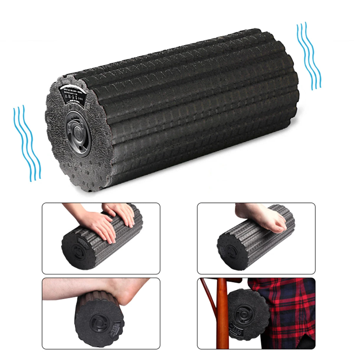 Electric 4-Speed Vibration Massage Foam Roller for Muscle Massage/Relaxation Body Slimming Yoga Column Equipment
