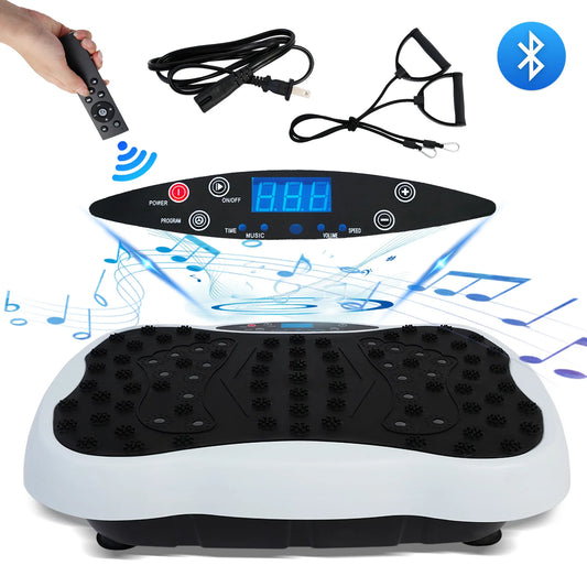 Full-Body Vibration Plate Exercise Machine Fitness Equipment Workout/330lbs Weight Loss with Resistance Bands Remote Control