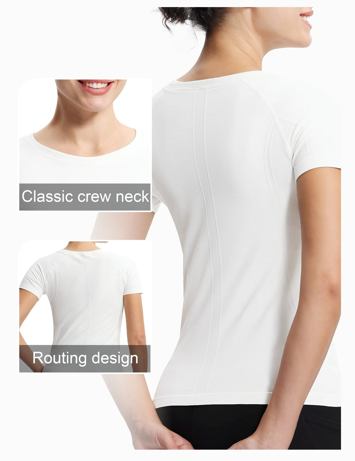 THE GYM PEOPLE Women's Seamless Workout T-Shirts/Short Sleeve Slim Fit Shirts Breathable Running Tee Tops