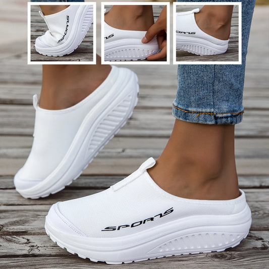 Summer women's one foot sports shoes breathable thin mesh lazy shoes/toe cap half drag sandals women's style