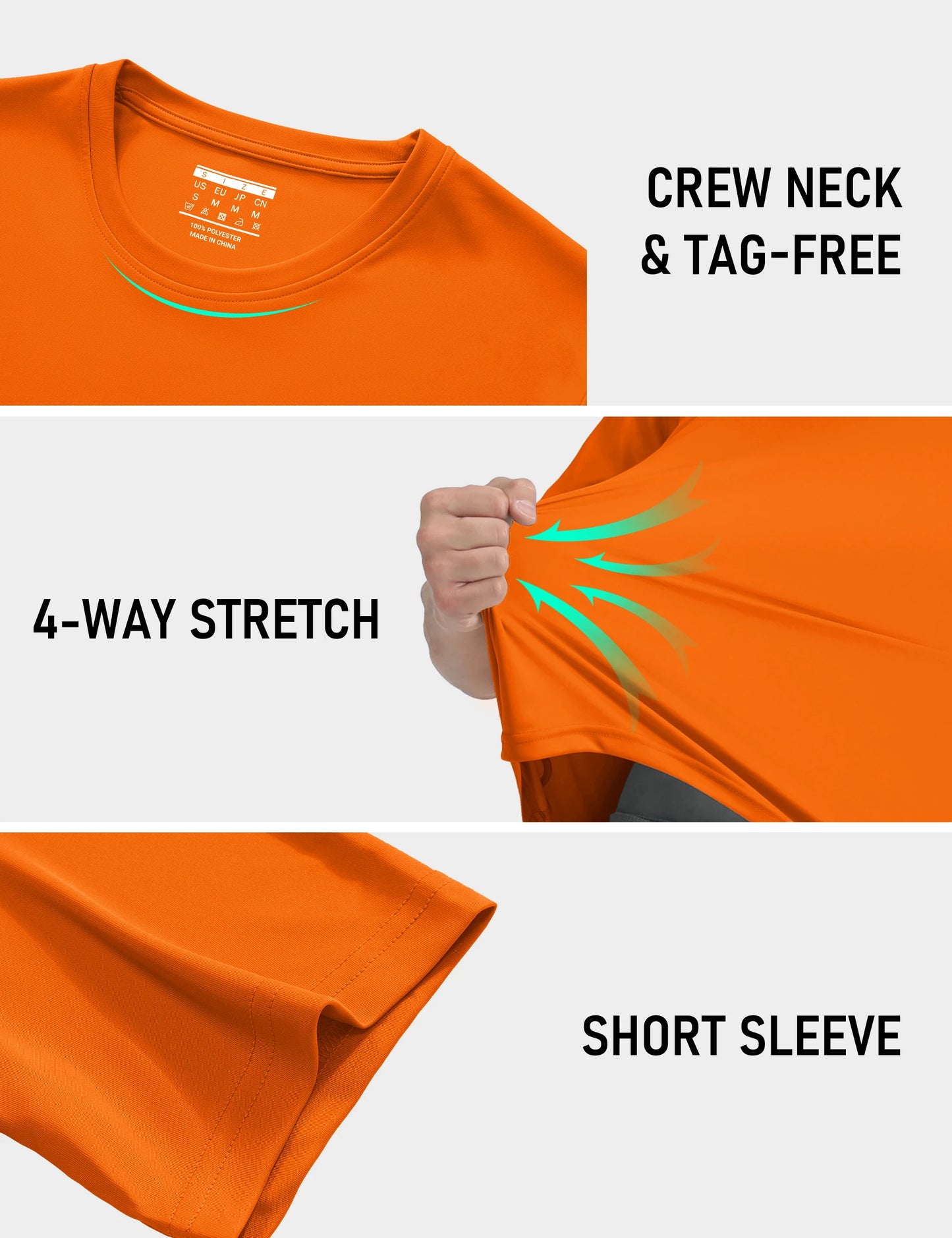 Men's UPF 50+ Shirt Sun Protection SPF UV Moisture Wicking/Lightweight Quick Dry Swim Rash Guard Short Sleeve Athletic Running