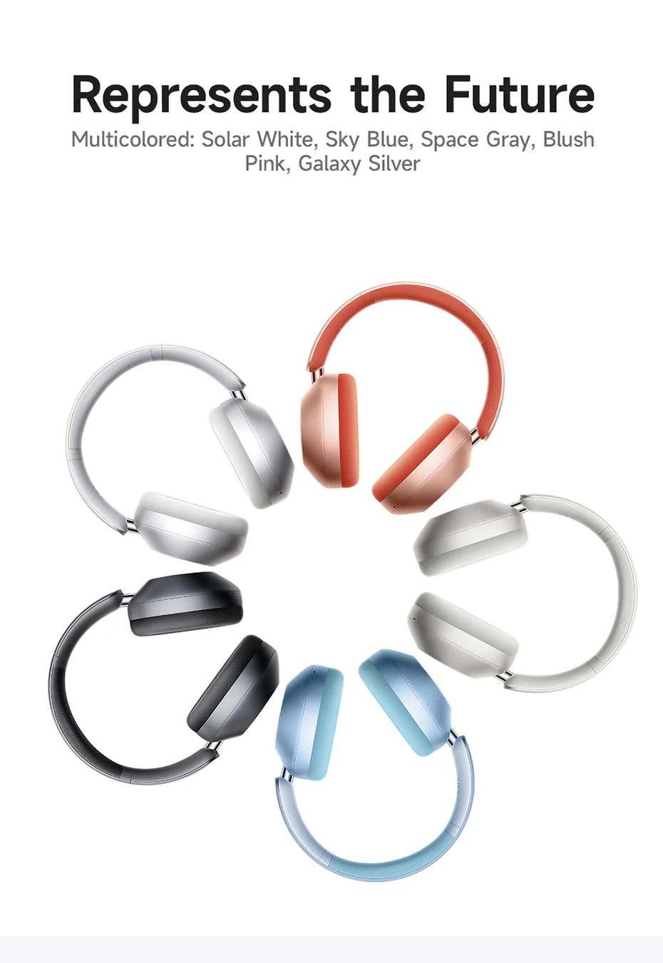 Picun F6 ANC Wireless Headphones Bluetooth 5.4 Hi-Res Audio Over Ear/Headset 52dB Hybrid Active Noise Cancellation Earphone 120H