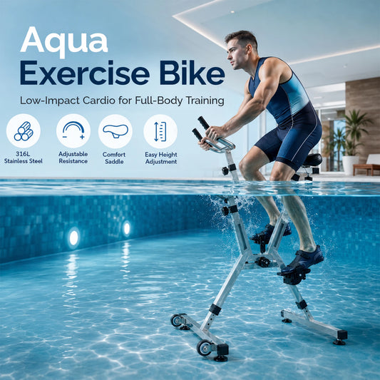 Aquatic Bike Pool Exercise Water Bike/with 316 Stainless Steel Frame Adjustable Resistances Underwater Spin Bike