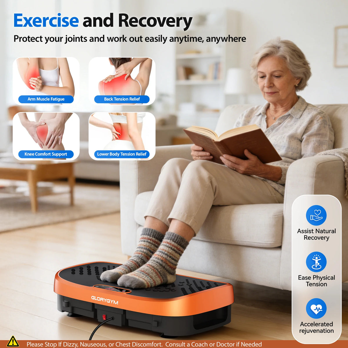 Vibration Plate Fat Burning Machine 120 Levels 330lbs Quiet Operation/Whole Body Workout Platform for Home Gym Balance Training