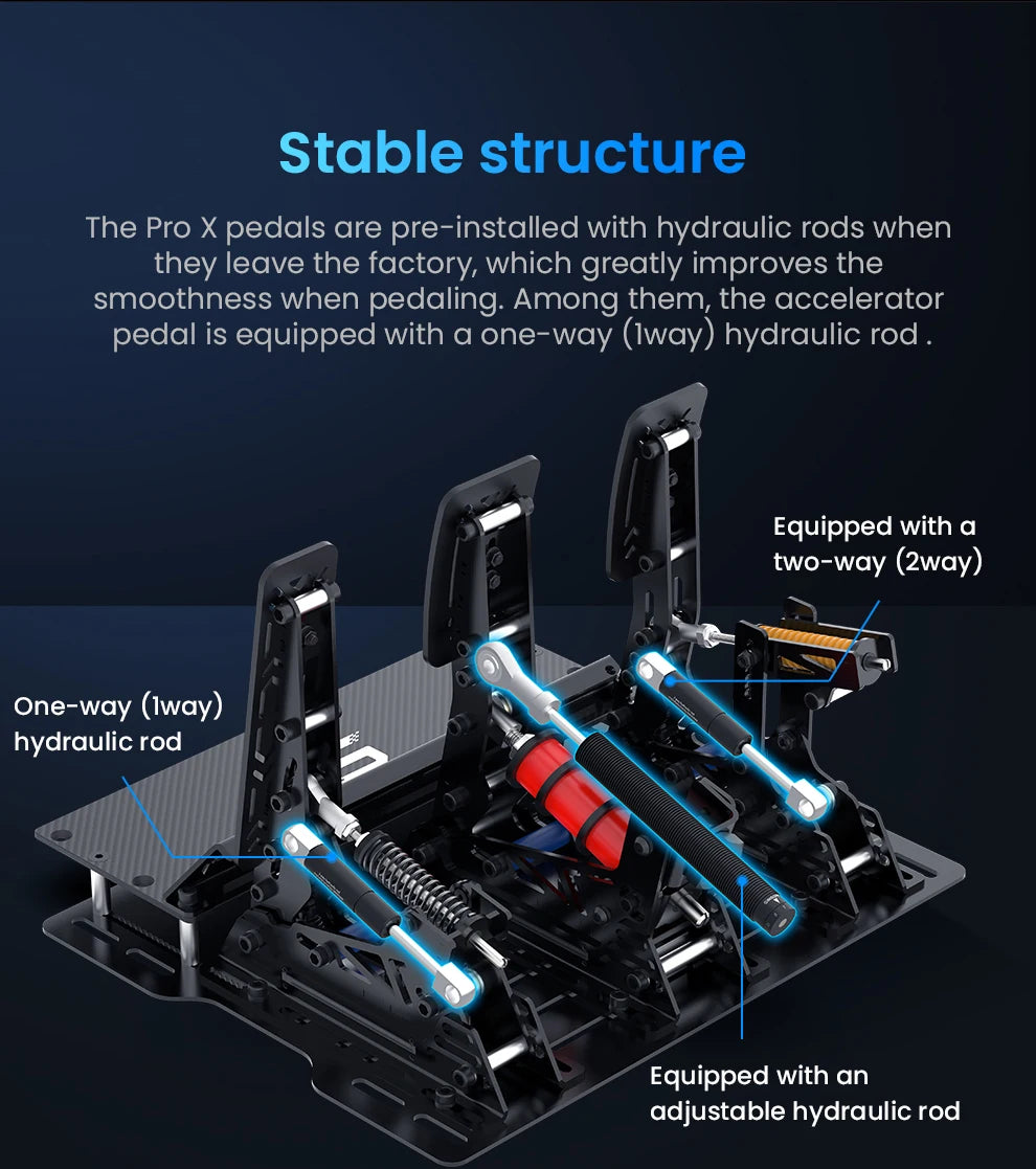 SIMSONN PRO X Ultra Sim Racing Pedals Pressure Sensor Pedal Support/VAM VAM RPO Vibration Motor PC Racing Simulator Pedals