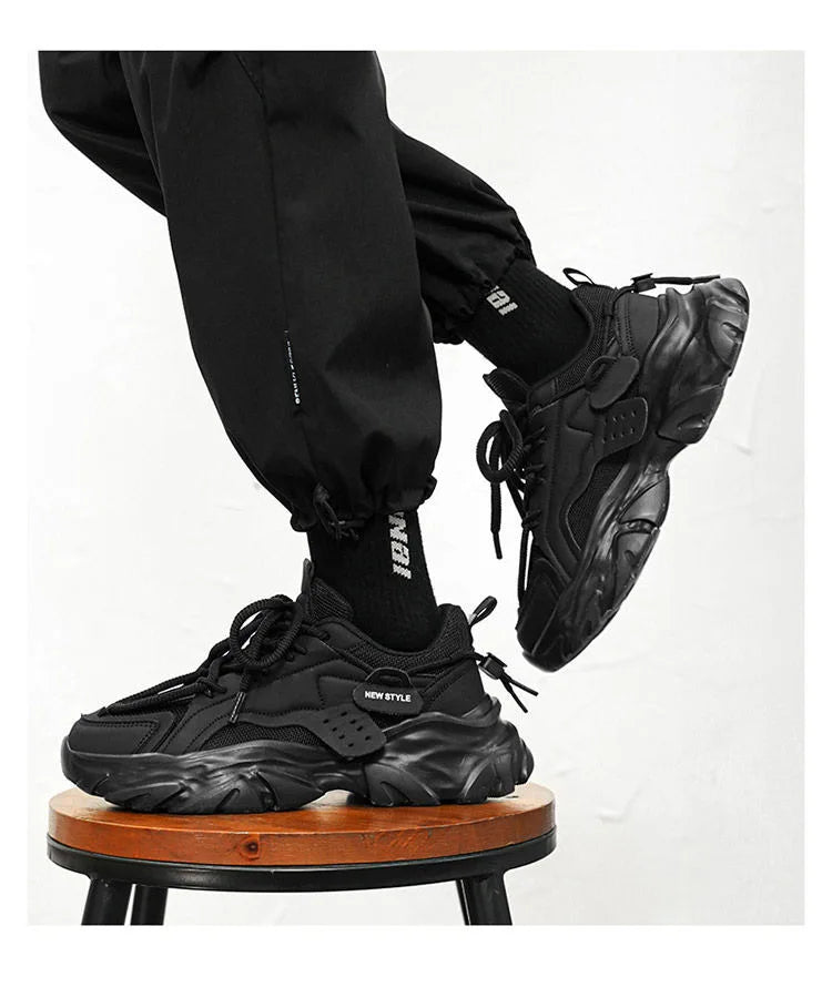 Men's Casual Sneakers Summer Autumn Fashion Outdoor Luxury Lace Up/Round Toe Breathable Non Slip Height Increasing Shoes