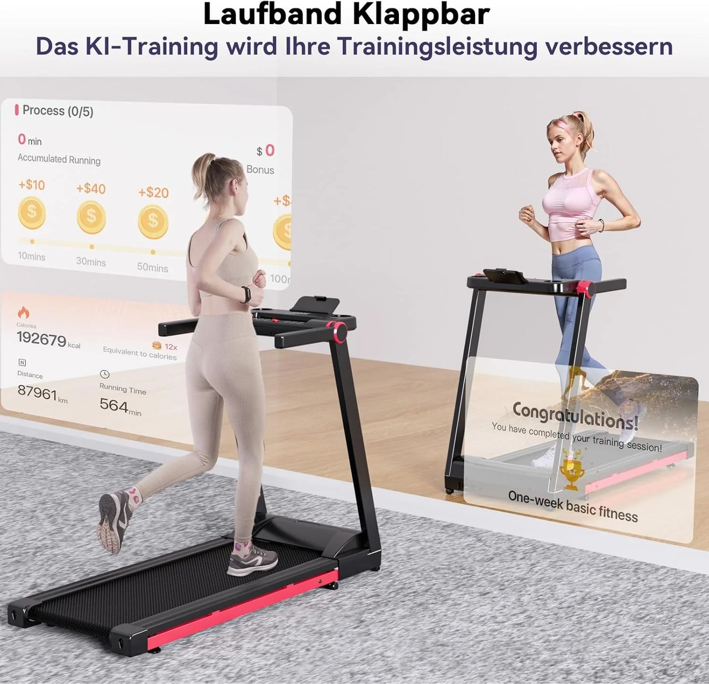 3.5HP Foldable Treadmill 350lbs Adjustable 6% Incline Walking pad/for Home/Office LCD APP Data Treadmills 10MPH Exercise Machine
