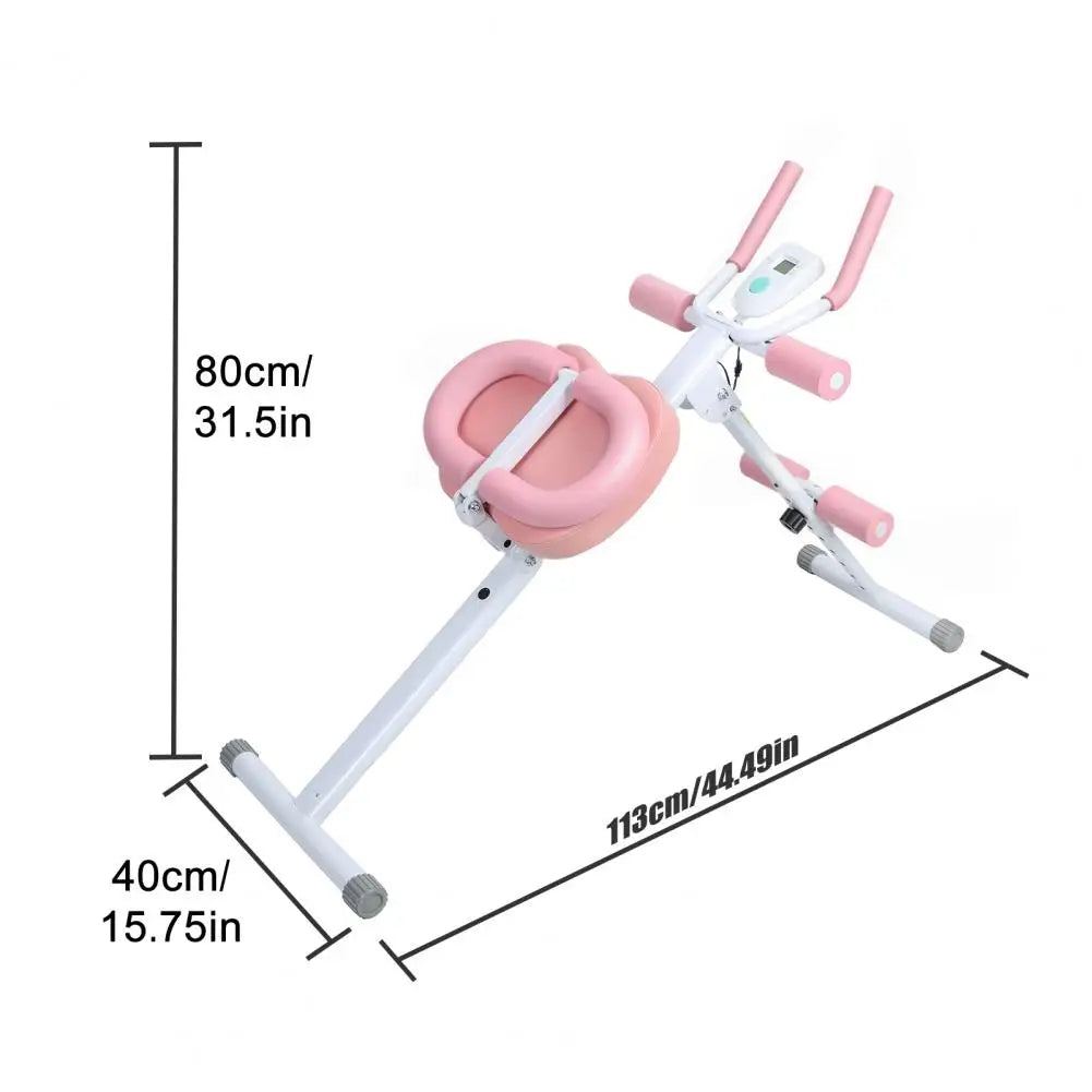Height Adjustments Abdominal Trainer Ab Machine with LCD Display Screen/Foam Handle Full Body Workout Abdominal Exercise Machine