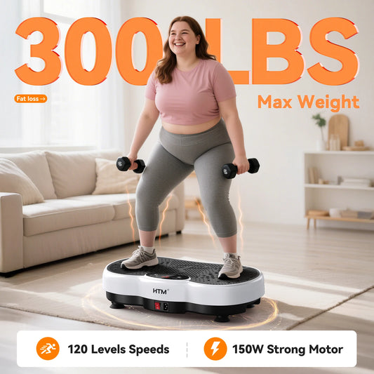 Vibration Exercise Plate Machine Full Body Shaker 120 Levels/Adjustable Speed Weight Loss Fat Shaking Machines Workout Portable
