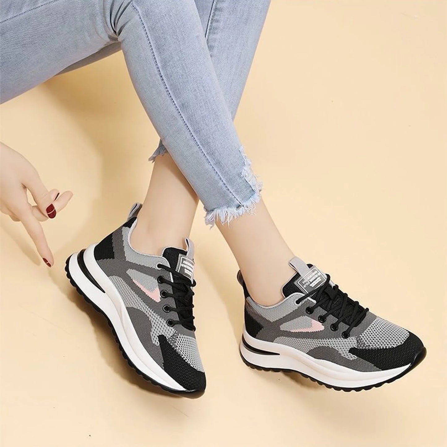 Sneakers For Girls Lightweight Sneakers Women's Fashion Running Shoes/Mesh Breathable And Women's Sports Shoes