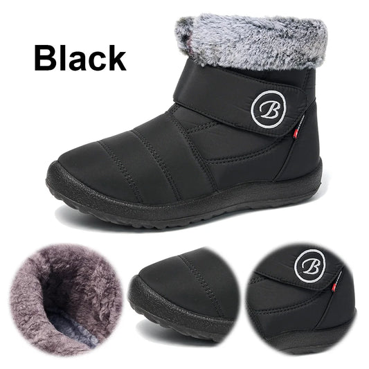 Women Slip On Boots Comfortable Outdoor Anti Slip Shoes/Warm Fur Lined Waterproof Ankle Boots Thickened Outdoor Booties z