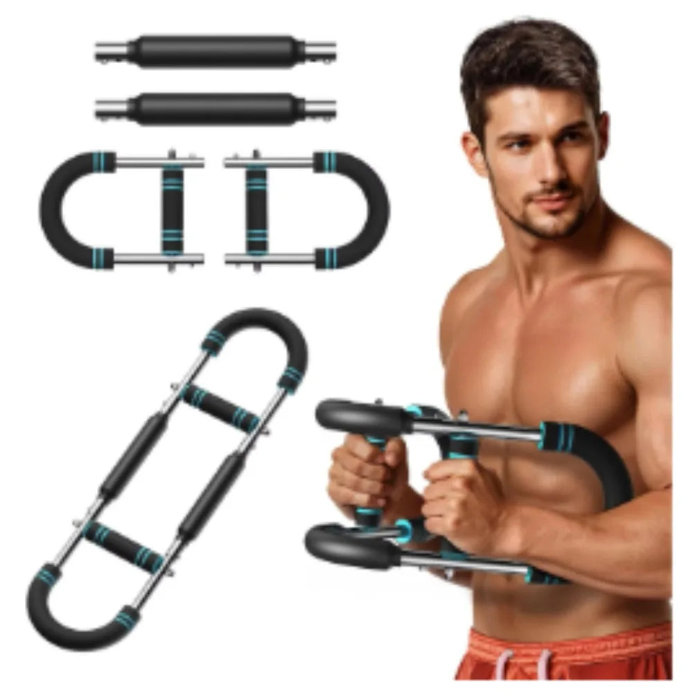 5 Levels Adjustable Twister Arm Chest Trainer 40-130lbs/Resistance Home Gym Strength Exercise Equipment Blue