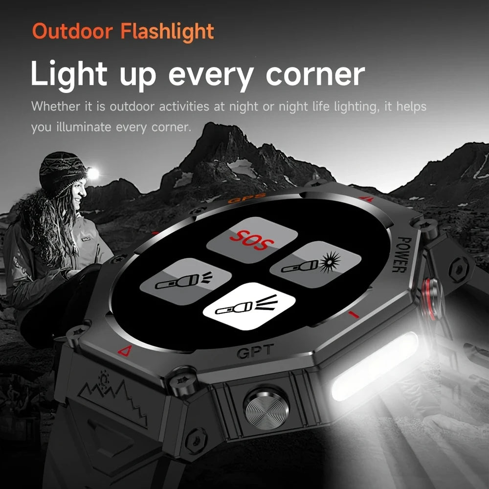 SENBONO GPS Smart Watch Men Built-in GPS/Bluetooth Call AI GPT Fitness Tracker Waterproof Military Sports Smartwatch for Men