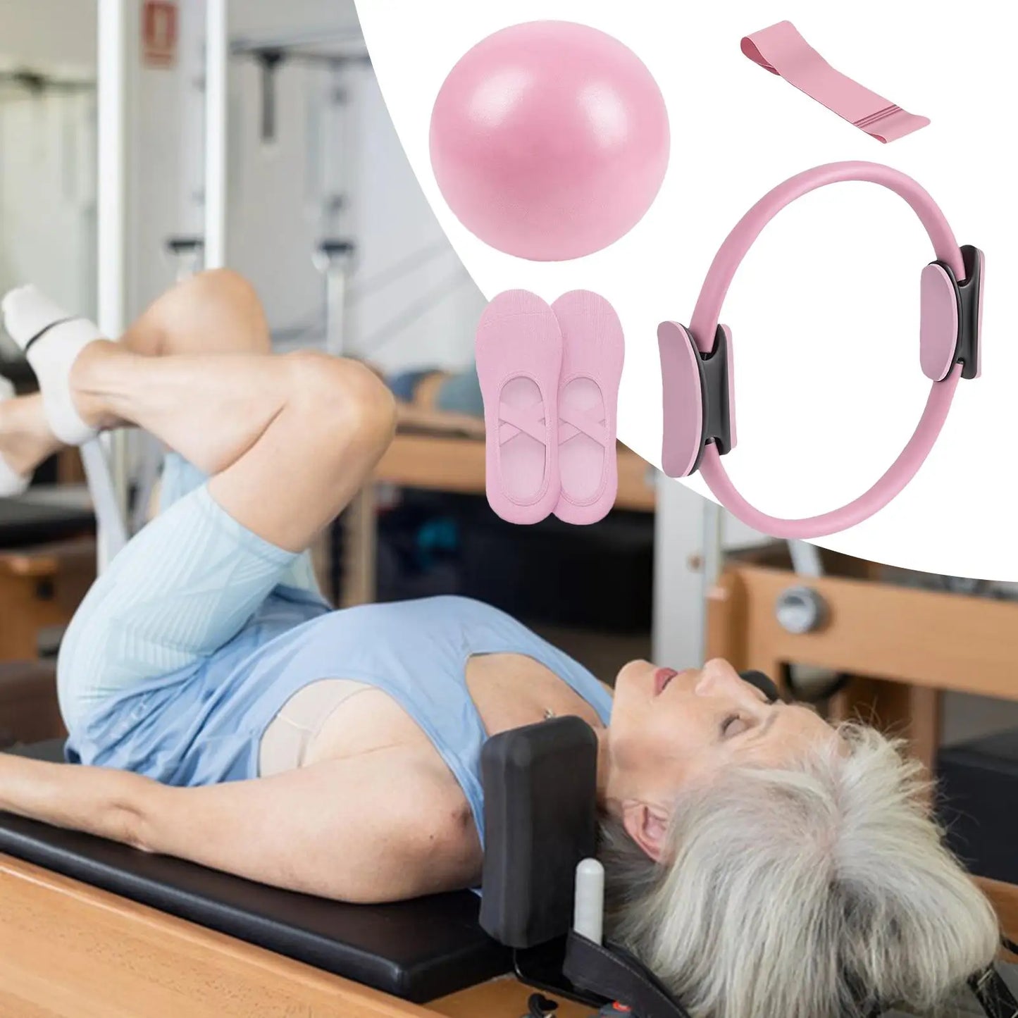 NEW Pilates Ball And Ring Set Pilates Fitness Ring Resistance Band/Exercise Workout Fitness Equipment For Pregnancy