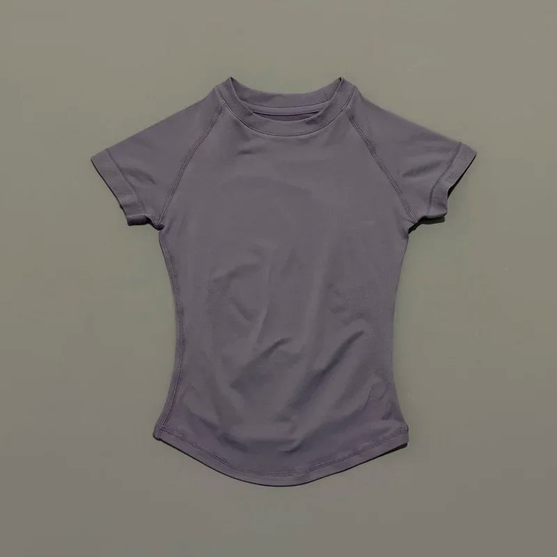 Women Sports T-Shirt Round Neck Short Sleeve Breathable Stretchy Tops/Gym Fitness Yoga Running Workout Casual Athletic Shirts