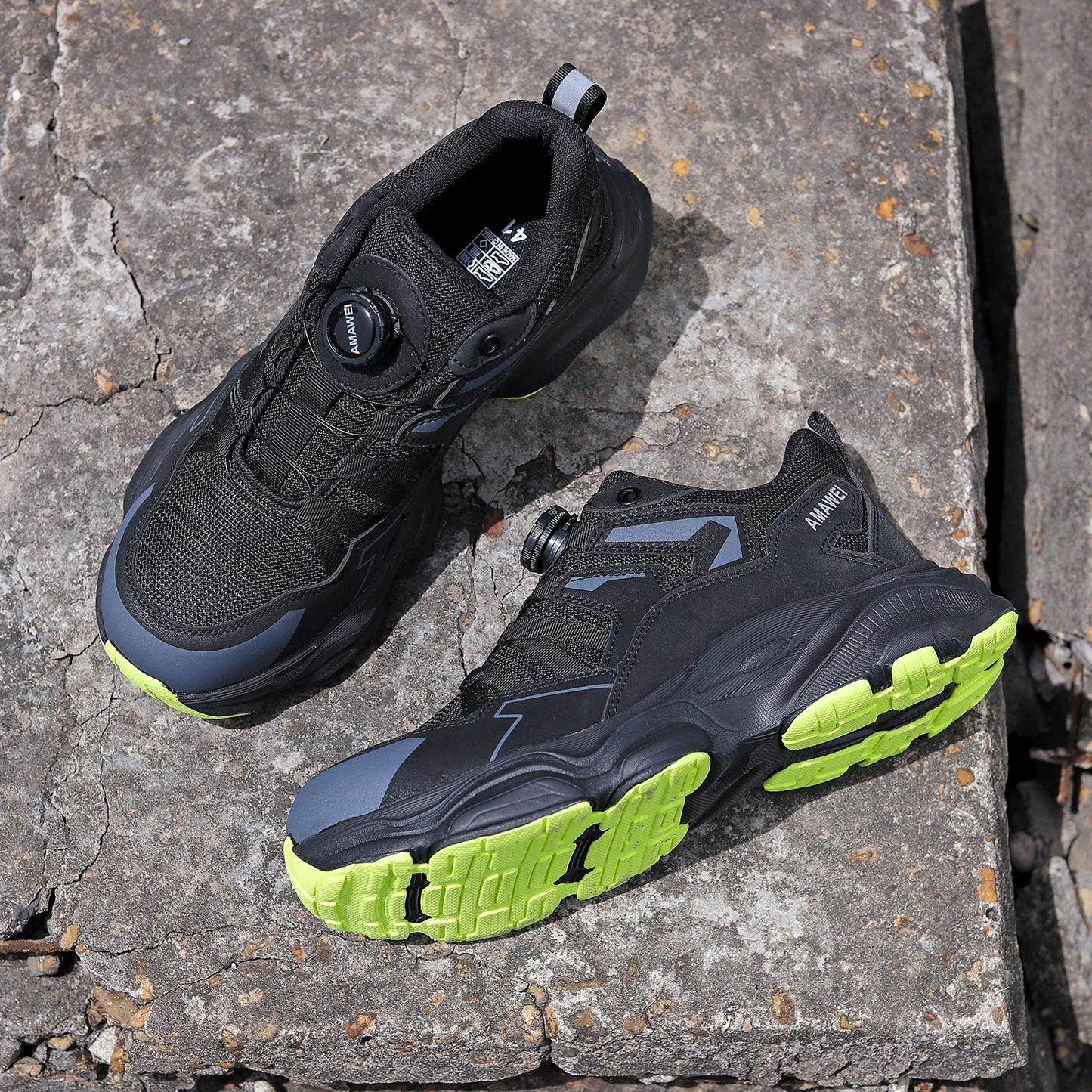 Rotating Button Steel Toe Safety Shoes for Men Lightweight/Work Sneakers Puncture Proof Work Shoes Construction Safety